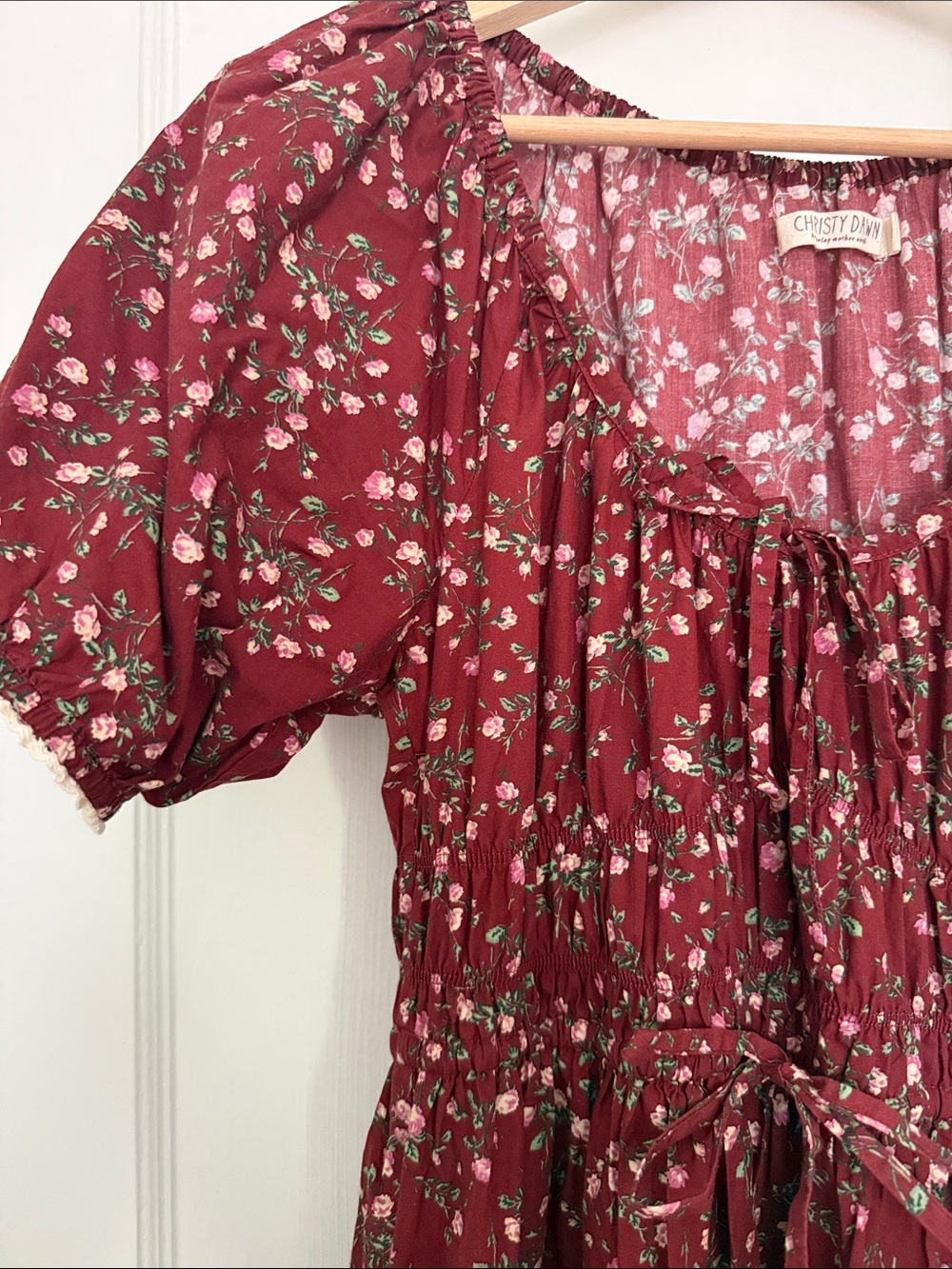 Christy Dawn Brynne Dress Petite In Rouge Rosette - Picture 3 of 4